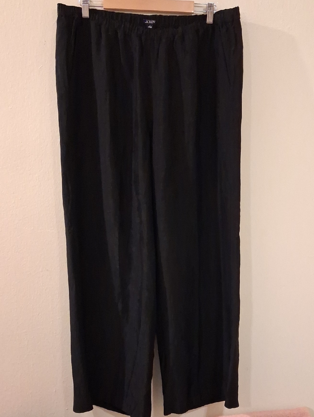 J. Crew Men's Black Elastic-Waist Relaxed Pants